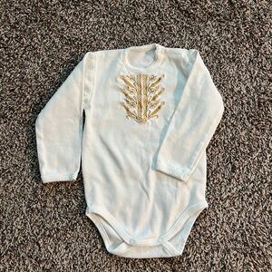 Elegant White and Gold Kids One Piece